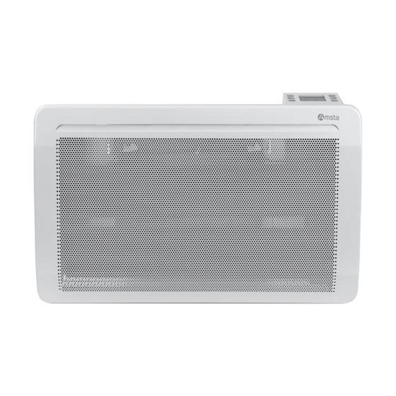 AMSTA - AMRAY1500TE - Radiateur rayonnant 1500W blanc - Contrôle électronique - Mode programme - Verrouillage enfant - Ecran LCD